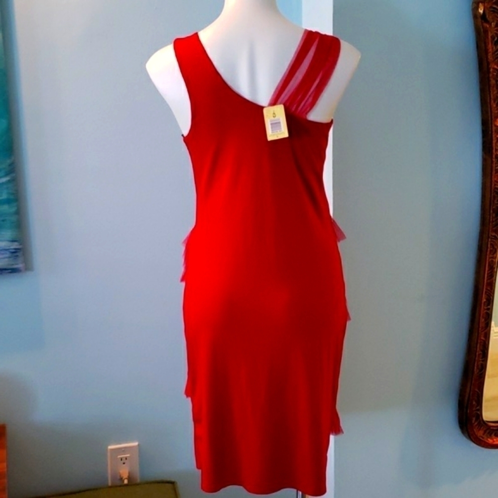TORRID Red Tiered Cocktail Party Dress with Shoulder Detail - Picture 2 of 6
